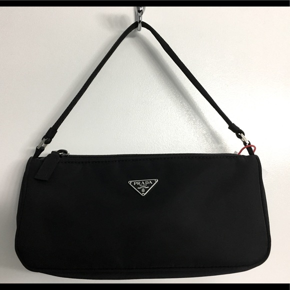 prada black nylon shoulder bag